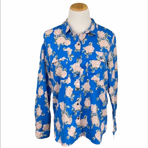 Levi’s Blue Floral Print Long Sleeve Button Down